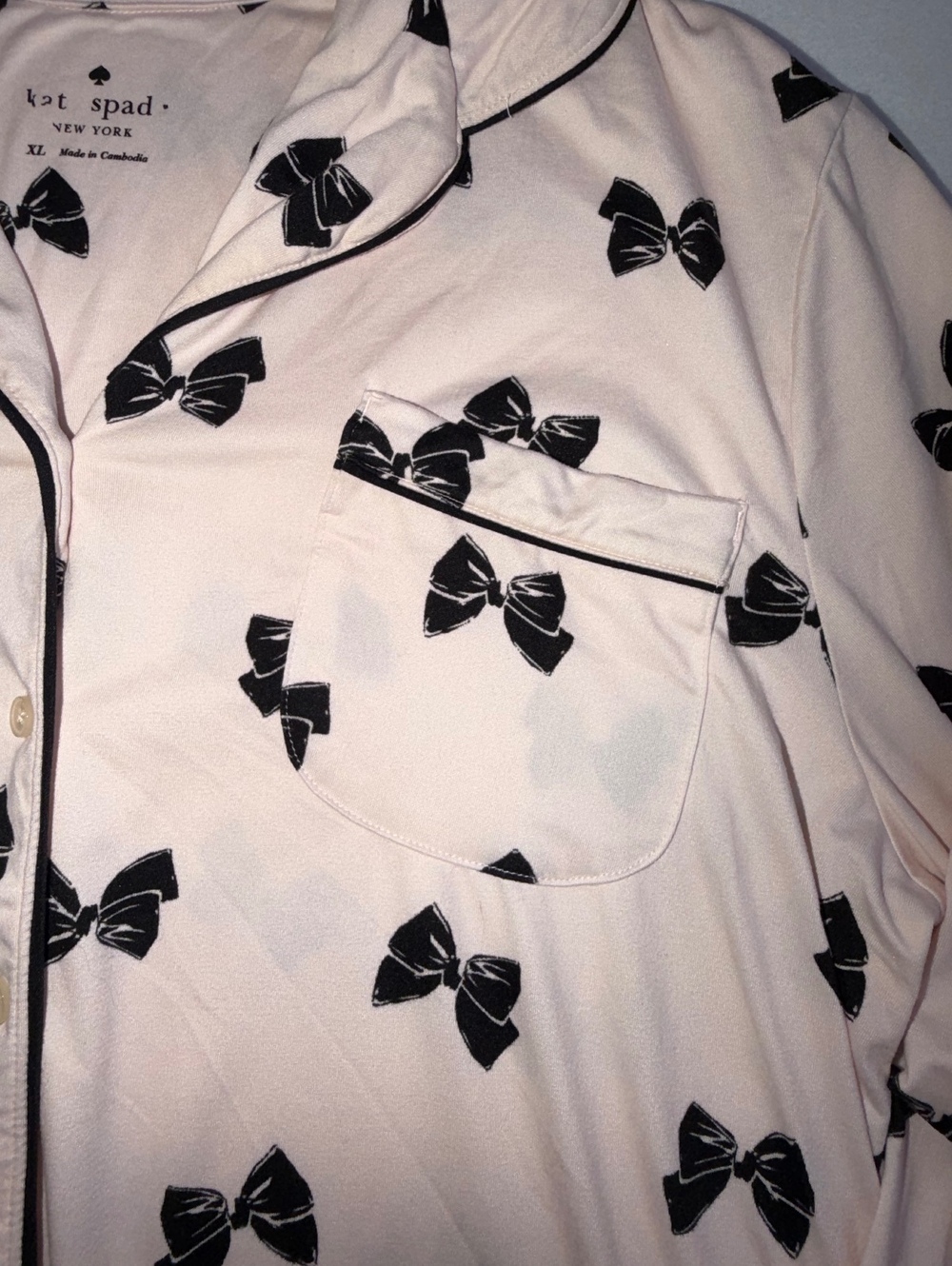 Kate Spade Bow Print Pajama Top - Picture 3 of 5